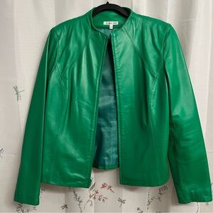 Vintage Green Leather Jacket
